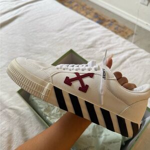 Off-White White and Red Sneakers